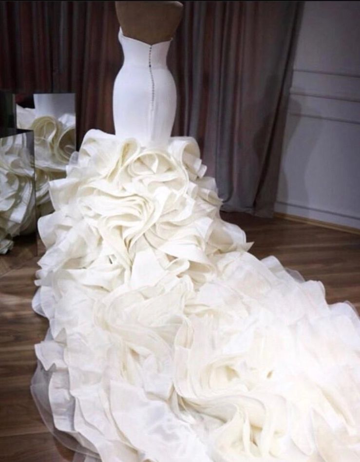 Sweetheart Ruffles Wedding Dress Mermaid Long Online-27dress