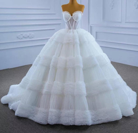 Sweetheart Tulle Ball Gown Wedding Dress Sleeveless-27dress