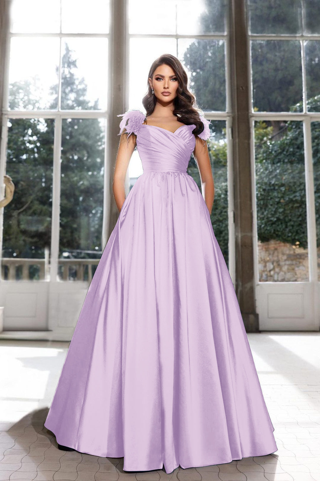 Tassel Sleeveless Straps A Line Long Prom Dress Pleated Dark Navy