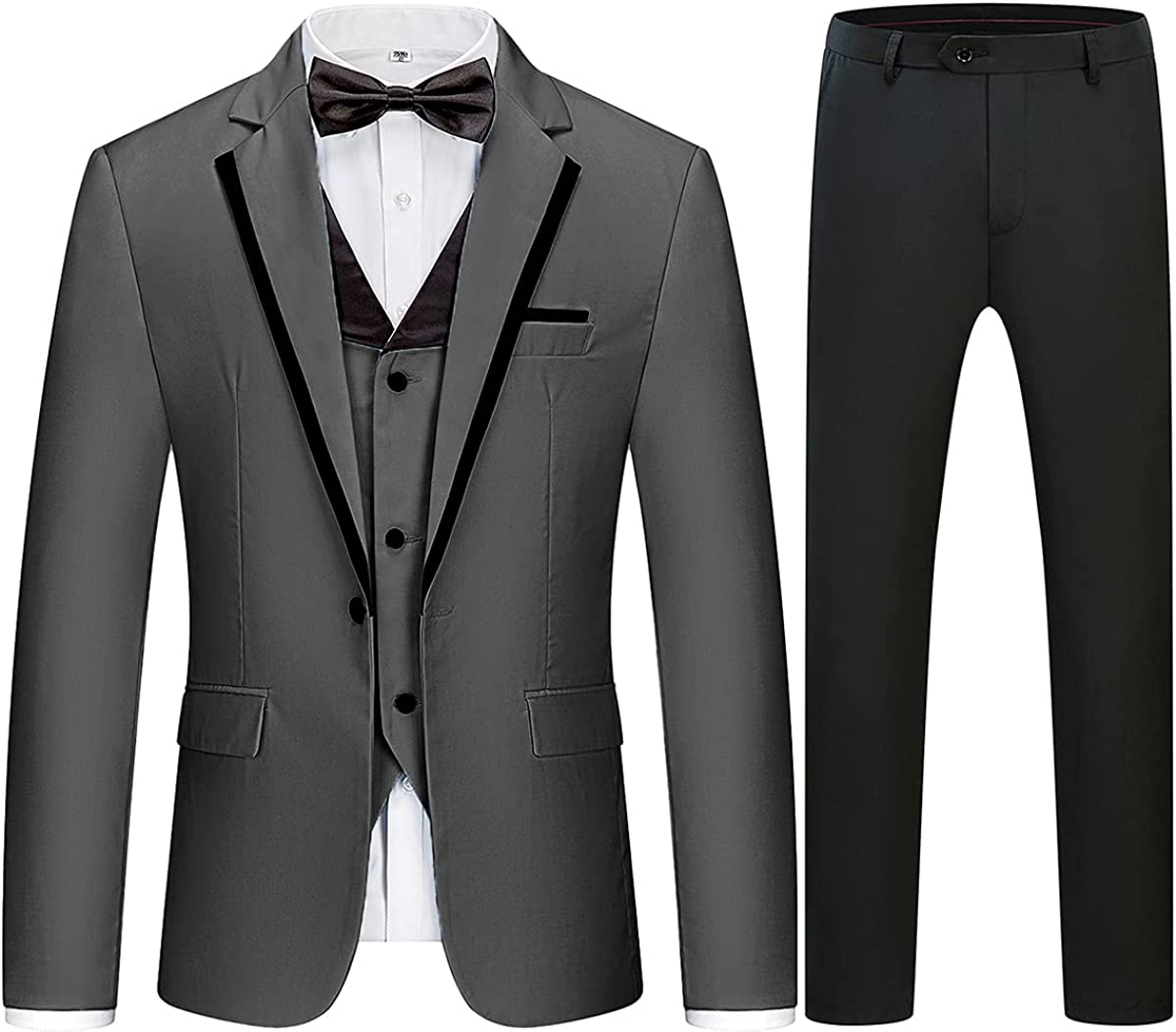 Three Pieces Notched Lapel Men Business Suits