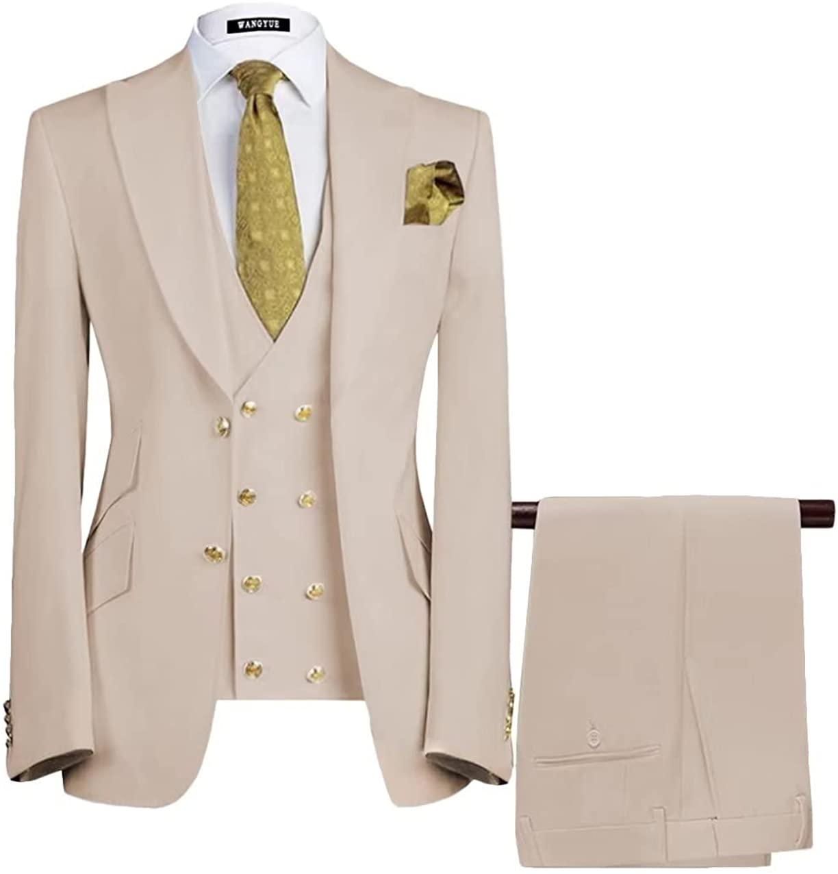 Three Pieces Peaked Lapel Prom Suits For Men