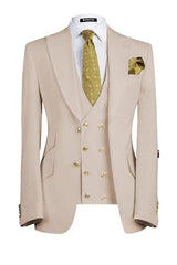 Three Pieces Peaked Lapel Prom Suits For Men