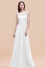 Vintage Lace Scoop Sleeveless Dark Blue Bridesmaid Dress with V-Back-27dress