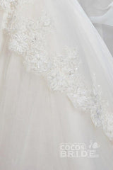 White Off The Shoulder 1/2 Sleeves Ball Gown Flower Girls Dress-27dress