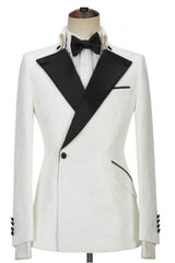Peaked Lapel Two Pieces Bespoke White Prom Suits