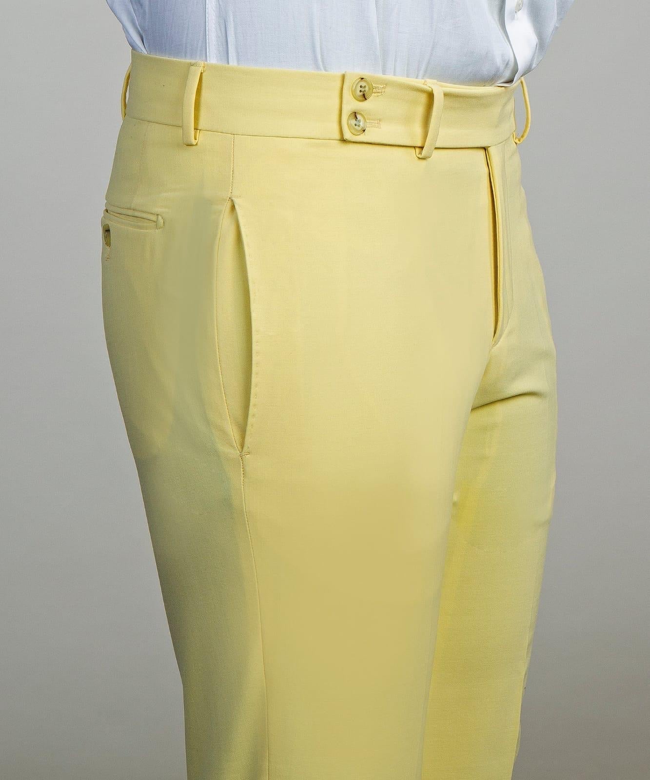 Fashion Double Breasted Peaked Lapel Men Yellow Prom Suits